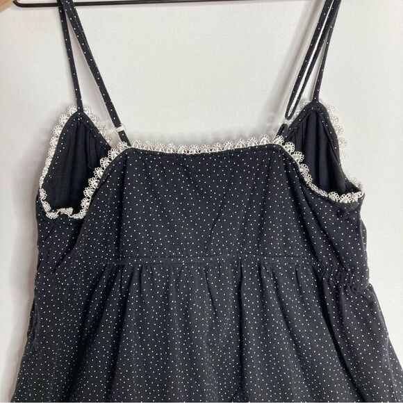 Y2K Dream Modes Tank Top Medium Black White Polka Dots - Picture 7 of 10